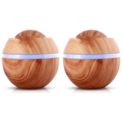 Homoyoyo 2 Uds Humidificador Más Fresco Mini Silencioso Hogar Grano Luz Difusor Dormitorio Coche Aire Madera para en oferta