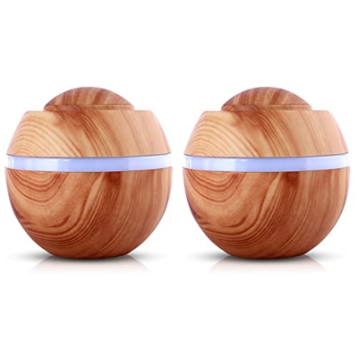 Homoyoyo 2 Uds Humidificador Más Fresco Mini Silencioso Hogar Grano Luz Difusor Dormitorio Coche Aire Madera para