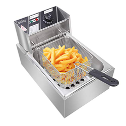 Freidora de aire EH81 2500W 220-240V 6.3QT/6L de acero inoxidable solo cilindro freidora eléctrica enchufe del Reino Unido precio