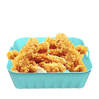 YTGER Olla de Silicona para freidora de Aire - Revestimientos Cuadrados de Silicona para freidora de Aire,Freidora de Aire de fácil Limpieza con Mango