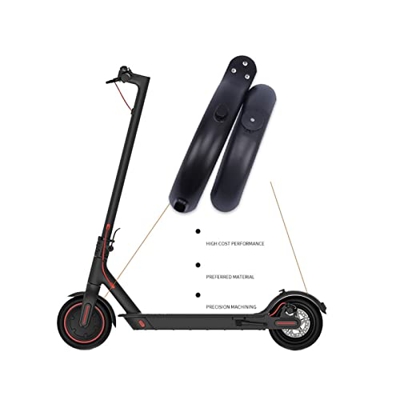 Genggeng Compatible con accesorios de scooter eléctrico Xiaomi M365, guardabarros delantero y trasero negro con ganchos (color: negro)
