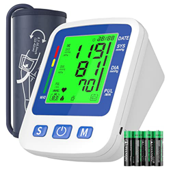 Tensiómetro de Brazo para Uso Doméstico, IVKEY Digital Automática de La Presión Arterial y Pulso de Frecuencia Cardíaca Detección, Brazalete Grande, P características