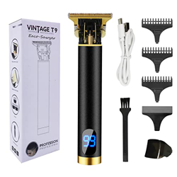 Cortapelos para hombres profesionales de corte de barba sin espacio para peluquería, bordes de contorno en T para corte de barba, hoja en T, recargabl características
