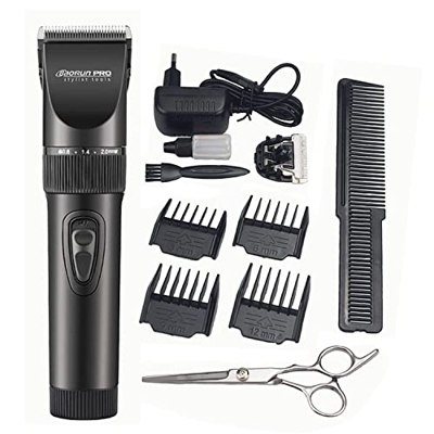 Cortadora de cabello profesional recargable para hombres, con cable, cortadora de barba, maquinilla de afeitar eléctrica, cortadora de cabello, 4 pein