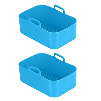 IzzDynno Pot de Silicona de 2 Piezas para freidora de Aire Dual, Revestimiento de freidora de Aire de Silicona Canasta de freidora de Aire de Aire de 