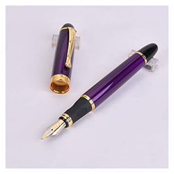 Bolígrafo Línea de Lujo Dazzle Blue Fountain Pen Tintado de Metal Suministros de Oficina útiles Escolares para Hombre y Mujer (Color : C) en oferta
