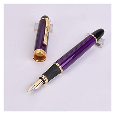 Bolígrafo Línea de Lujo Dazzle Blue Fountain Pen Tintado de Metal Suministros de Oficina útiles Escolares para Hombre y Mujer (Color : C)