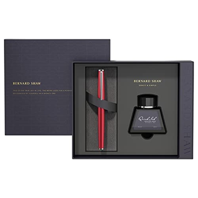 IYKA Bernard Shaw Shaw Pluma estilográfica Buque Insignia Oficial Xingyao Londres Pluma de Tinta roja Caja de Regalo Oficina de Negocios Hombres Chica