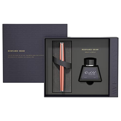 IYKA Bernard Shaw Shaw Pluma estilográfica Buque Insignia Oficial Xingyao Coral Naranja Tinta Pluma Caja de Regalo Hombres Oficina de Negocios Regalo 
