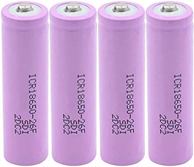 Icr 18650 26F 3.7V 2600Mah Li-Ion Batería Power Bank Micrófono Laptop Reemplazo Cells Pink-4Pieces
