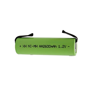 Ni-Mh 1,2 V AA batería Recargable 2600mah Nimh Cell Green Shell con pestañas de Soldadura Afeitadora eléctrica Cepillo de Dientes