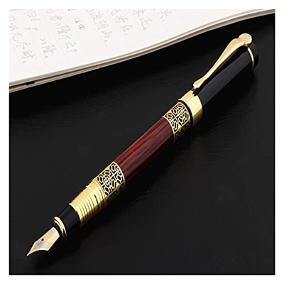 DEDONG Bolígrafo 530 Golden Talla de Oro Oficina de Negocios Oficina de Negocios Suministros de Oficina Fuente Pluma Nueva Tinta Pluma Pluma para Homb