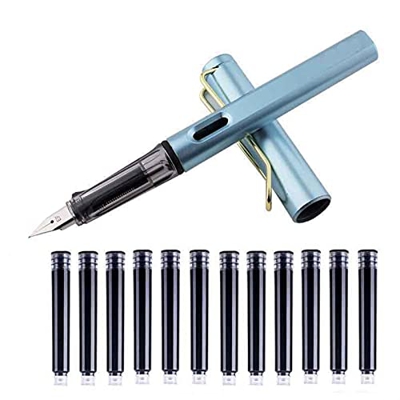 DEDONG Bolígrafo 13 unids/Lote Tinta Colorida Sac Fuente Pen Set Fountain Pluma Tinta Cartuchos Recargas Blue Black Drawing School Office Supplies par