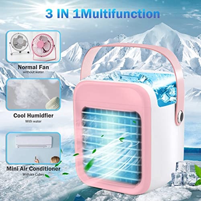 MasterUnion #4ST99T Ventilador de aire acondicionado portátil recargable Evapoair acondicionador ventilador con 3 velocidades 7 colores inalámbrico ai