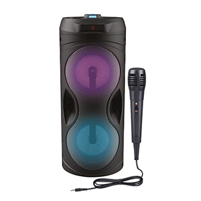 PartySpeaker 100W Altavoz Bluetooth portátil con Efectos de luz con micrófono Externo - Altavoz Bluetooth Ideal para Fiestas y Karaoke - con Entrada A