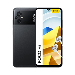 POCO M5 - Smartphone de 4+128GB, Pantalla de 6.58” 90Hz FHD+ DotDrop, MediaTek Helio G99, Triple cámara de 50MP con IA, 5000mAh, NFC, Negro (Versión E características