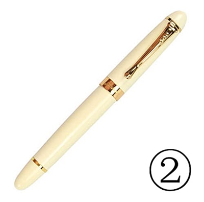 Bolígrafo Calidad Metal Modificado CANETA Caligraphy Cuerpo Redondo Cuerpo Cuerpo INGLÉS Fuente Fountain PAPELERÍA para Hombre y Mujer (Color : White)