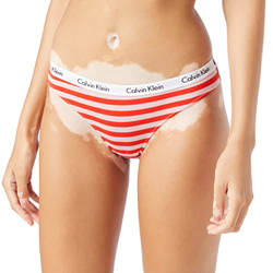 Calvin Klein Bikini Estilo Ropa Interior, Rainer Stripe_Pink Shell, L para Mujer precio