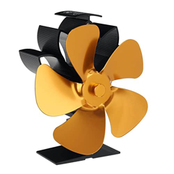 Black Fireplace 4 Heat Powered Stove Fan Log Wood Burner Quiet Fireplace Fan Home Efficient Heat Distribution (Color : Yellow) en oferta