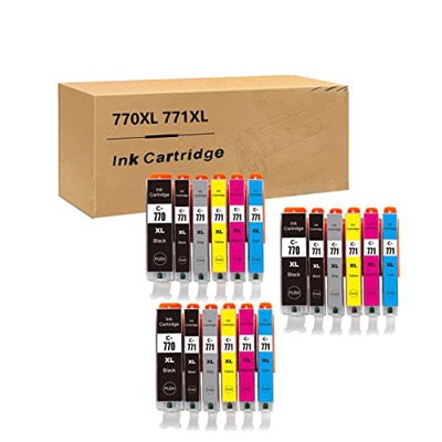 BAQU para Canon PGI-770XL CLI-771XL Cartucho de Tinta Uso Compatible con PIXMA MG5770 MG6870 MG7770 TS6070 TS8070 Impresoras 3-Pack