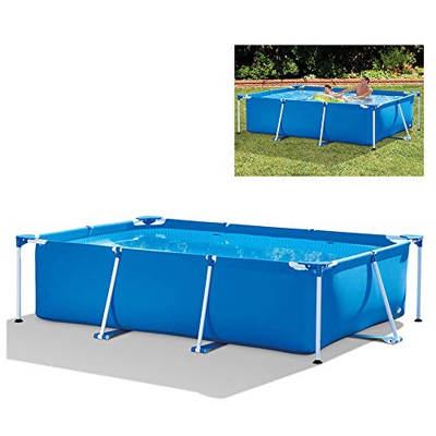 Rectangle Bracket Swimming Pool,PVC Summer Family Outdoor Easy Set Pool,Backyard Park Garden Water Pool for Adults Children,22015060cm (300 * 200 * 75