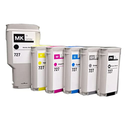 BAQU El Uso De Reemplazo De Cartuchos De Tinta para HP 727 con DesignJet T920 T1500 T2500 T930 T1530 (Paquete De 6) en oferta