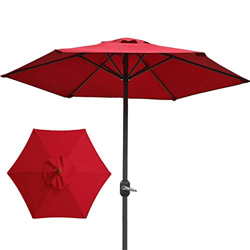 Paraguas de jardín a Prueba de Lluvia Rojo para mesas de café, Paraguas de Mercado Redondo portátil para balcón de césped de Patio Trasero Exterior, 2 en oferta