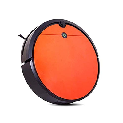 Robot Vacuum Cleaner Remote Control Infrared Sensor Tech Anti Drop Collision Self-Charging Works for Hard Floor and Carpet Orange