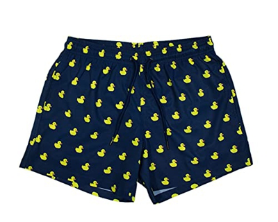 Roits Bañador Hombre Estampado con Dibujos - Traje de Baño de Secado Rápido Playa y Piscina (Patitos - Azul, L)
