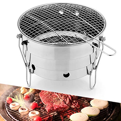 Parrilla de mesa portátil, Parrilla de barbacoa plegable, Parrilla de carbón vegetal, Parrilla de barbacoa al aire libre para acampar Hoguera/Calefacc