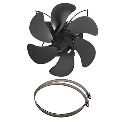 FMOPQ Heat Powered Stove Fan Wood Stove Fan Upgrade Designed Silent Operation 6 Blades Fireplace Fans (Color : Black Size : 165 * 165 * 165mm)