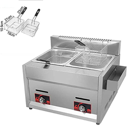 20L Heavy Duty Deep Fryer Easy Clean Fat Fryer with Removable Basket Chip Gas Pan Home Commercial Stainless Steel características