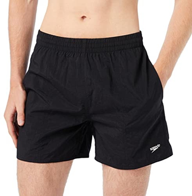 Speedo Essential 16" Shorts de Baño, Hombre, Negro, S