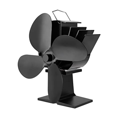 4- Heat Powered Stove Fan for Wood Log Burner Fireplace Gas Pellet Circulating Warm Air Saving Fuel +Thermometer
