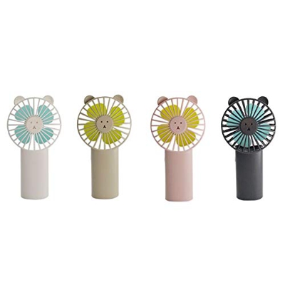 Fan 1pcs Bear Portable Handheld USB Rechargeable Handy Fan Cooler Portable 3 Speed Adjustable Mini Desktop Cooling Fan for Child Outdoor Random Delive