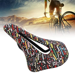 Asiento de bicicleta, sillín suave de cuero para bicicleta, tubo de asiento de doble pista, cojín de asiento hueco para bicicleta de montaña para bici características