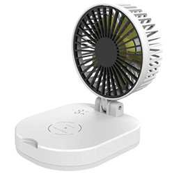 Fan 10000Mah USB Small Fan Folding Portable Mobile Power Mini Fan Wireless Charger Charging Treasure Fan White Portable Fan en oferta