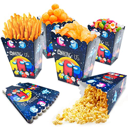 Among Us Cajas de Palomita 12 pcs, caja negra de palomitas, Among Us Bolsa de Palomitas, Caja de Dulces, Among Us Fiesta Temática Cajas, Noches de Cin en oferta