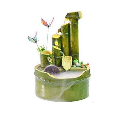 Desktop Fountain Creative Bamboo Water Fountain Decoration Tabletop Fountains Filter Office Desktop Furnishings Resin. (Color : A Size : Large)