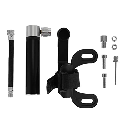 Sosoport 1 Juego de Aluminio con Inflador de Baloncesto Aire Montaña Mini Portátil PSI Bola Negra Accesorios Compresor Aleación Neumático Suelo Ciclis