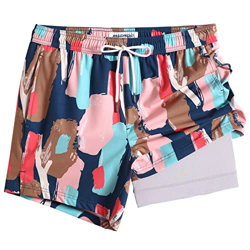 MaaMgic 2 en 1 Bañador Hombre con Forro de Compresión 4 Way Stretch con Forro Corto con Bolsillo Playa Natación Surfing,Pintura al Óleo,XL características