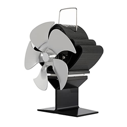 FMOPQ Stove Fan Effecient 4 Heat Fireplace Fan Powered Log Wood Burner Quiet Fan Home Heat Distribution for Home (Color : Silver) en oferta