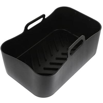 BESTonZON Freidora de Aire Olla de Silicona Antiadherente Revestimientos de Freidora de Aire Bandeja de Silicona para Hornear con Asa Reutilizable par