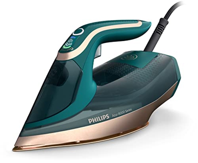Philips Azur Serie 8000 Plancha De Vapor - 70 g/min De Vapor Continuo, 240 g De Salida De Vapor Turbo, 3000 W De Potencia, Tecnología OptimalTEMP, Ver