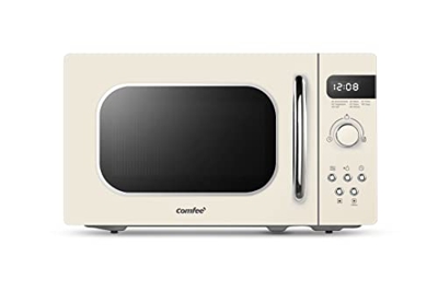Comfee Microondas CMSRO 20 Di Cr retro con 8 menús automáticos, 5 niveles de potencia, botón de cocción express, botón de cocción express, 20 L, 800 W