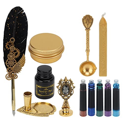 Pasamer Juego de Pluma estilográfica, bolígrafo de Acero Inoxidable, Sello Comercial con Barniz al Fuego para Personas Mayores para Parejas SP287901 +