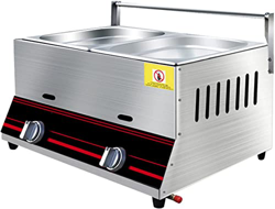 musite Freidora Profunda 6/12L Freidora Profunda Freidora de Gas Freidora de Grado alimenticio Acero Inoxidable Encendido de Pulso electrónico Antides en oferta