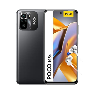 POCO M5s - Smartphone de 4+128GB, Pantalla de 6.43” FHD+ AMOLED DotDisplay, MediaTek Helio G95, Cuádruple cámara de 64MP con IA, 5000mAh, NFC, Gris (V