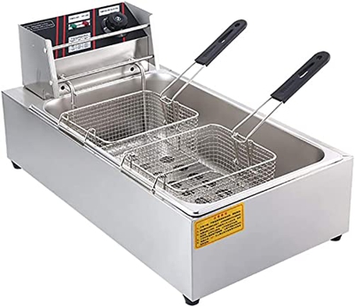 musite Freidora De Grasa Profunda, Freidora Eléctrica Profesional De Encimera Eléctrica Profesional De 12L Freidora Eléctrica De Tanque Simple De Acer