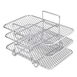 WETG Estante de Freidora de Aire Accesorios de Freidora de Aire, Estante Deshidratador Multicapa de Acero Inoxidable para Ninja Dual DZ201 / DZ401 Fre en oferta